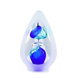 Kristalglazen 3D Traan Urn Orion Blue Small (0.07 liter)