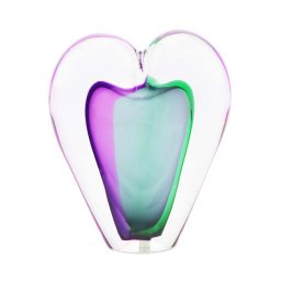 Kristalglazen 3D Mini Hart Urn Paarsgroen (0.05 liter)