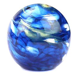 Middelgrote Kristalglazen Bol Urn Elan Marble Blue (1.5 liter)