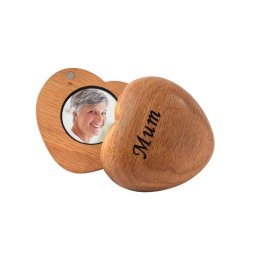 Houten Mini Herinneringshart Urn (0.015 liter)