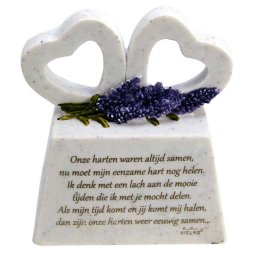 Twee Gedenkharten op Assokkel met Gedicht Eenzaam (0.2 liter)