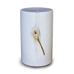 Keramische Urn met Goudkleurige Lelie (4 liter)