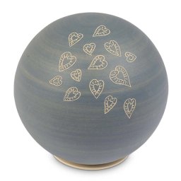 Grote Keramische Bol Urn Grijs Slib Hartjes (3 liter)