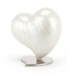 Middelgrote Mother of Pearl Hart Urn Parelwit (1.5 liter)