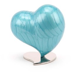 Middelgrote Mother of Pearl Hart Urn Azuurblauw (1.5 liter)