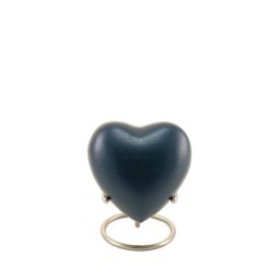 Grecian Blue Hart Urn, inclusief Standaard (0.1 liter)