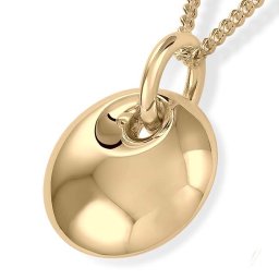 Gouden Ronde Bolle Ashanger inclusief Collier