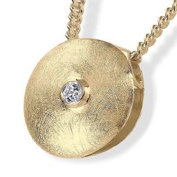 Ronde Gouden Ashanger met Briljant inclusief Collier