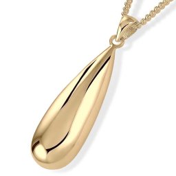 Gouden Druppelvormige Ashanger inclusief Collier