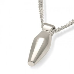 Zilveren Ovalen Buisvormige Ashanger inclusief Collier