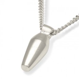 Zilveren Ovalen Buisvormige Ashanger inclusief Collier