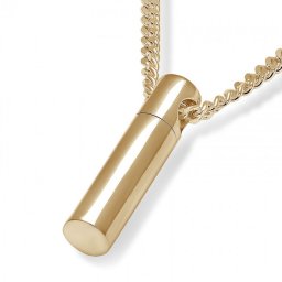 Gouden Ronde Buisvormige Ashanger inclusief Collier