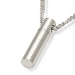 Zilveren Ronde Buisvormige Ashanger inclusief Collier