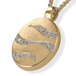Gouden Ashanger Ovaal met Briljanten en Collier