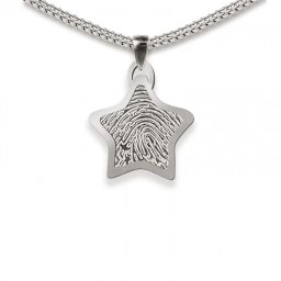 Dun Ster Vingerafdruk Sieraad Small Zilver