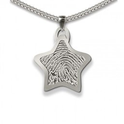 Dun Ster Vingerafdruk Sieraad Medium Zilver