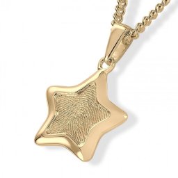 Stervormige Gouden Vingerafdruk Hanger