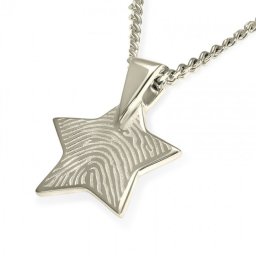 Stervormig Vingerafdruk Sieraad Small Zilver