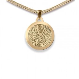Dun Rond Gouden Vingerafdruk Sieraad Small