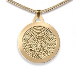 Dun Rond Gouden Vingerafdruk Sieraad Large