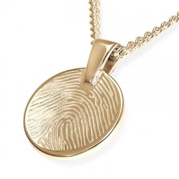 Rond Gouden Vingerafdruk Sieraad Large