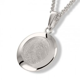 Rond Vingerafdruk Sieraad Zilver