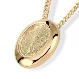 Gouden Ovale Vingerafdruk Ashanger