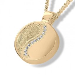 Gouden Ronde Yin Yang Vingerafdruk Ashanger
