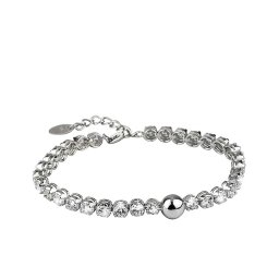 Luxe Zilveren Tennisarmbandje, As Pave Bal