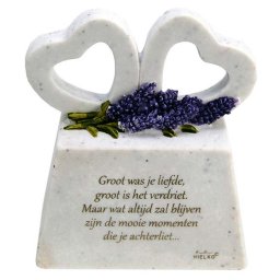 Twee Gedenkharten op Assokkel met Gedicht Liefde (0.2 liter)