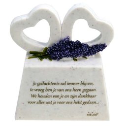 Twee Gedenkharten op Assokkel met Gedicht Dankbaar (0.2 liter)