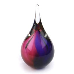 Kristalglazen 3D Mini Traan Dierenurn Roze-Blauw (0.05 liter)
