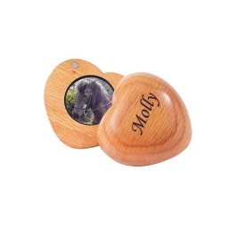 Houten Mini Herinneringshartje Paard of Pony (0.015 liter)
