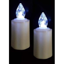 2 Waterdichte LED-Kaarsen, Witte Vlam