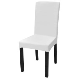 vidaXL 6 st Stoelhoezen recht stretch wit