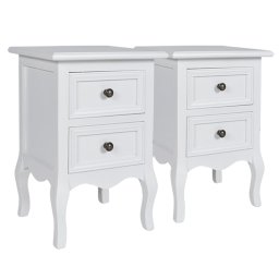 vidaXL Nachtkastjes met 2 lades 4 st MDF Wit