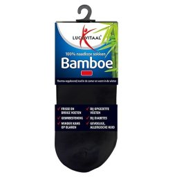 Lucovitaal Bamboe Enkelsokken Zwart 43-46