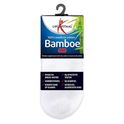 Lucovitaal Bamboe Enkelsokken Wit 43-46