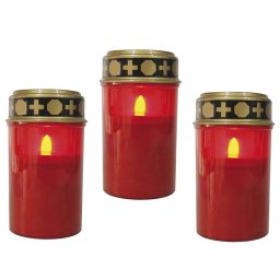 3 Rode LED-Noveenkaarsen met Timer
