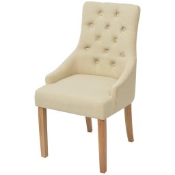 vidaXL Eetkamerstoelen 6 st stof crème