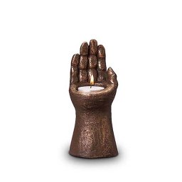 Keramische Mini Art Urn Handje met Lichtje (0.1 liter)