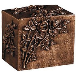 Bronzen Kist Urn met bloemmotief (5 liter)