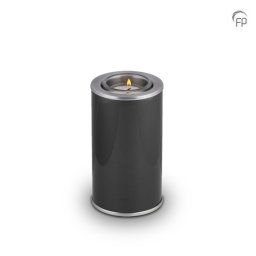 Urn met Waxinelichtje Zwart - Matzilver Sieranden (0.4 liter)