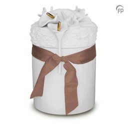 Keramische Urn met Lelies en strik (5 liter)