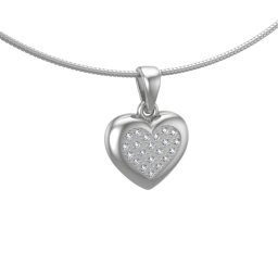 Ashanger Hart met Zirkonia Zilver met 21 Zirkonia