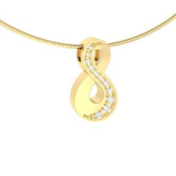 Bicolor Gouden Ashanger Infinity, met 11 Edelsteentjes