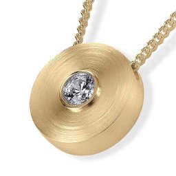 Ronde Gouden Ashanger met Briljant