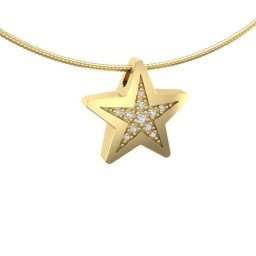 Gouden Ashanger Ster met 15 Diamantjes