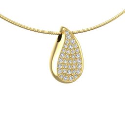 Gouden Ashanger Traan met 34 Diamantjes