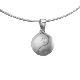 Zilveren Ashanger Yin Yang met Zirkonia
